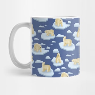 Polar bear treading on thin ice Mug